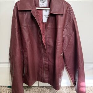 Princess Polly Women's Deep Red Leather Jacket